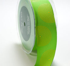 Parrot Green and Yellow Grosgrain Cirlces Ribbon