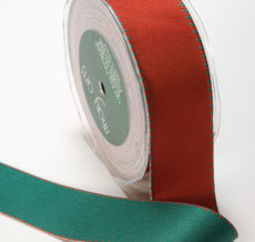 Red and Green Grosgrain Reversible Ribbon