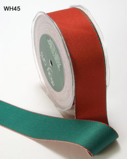 Red and Green Grosgrain Reversible Ribbon