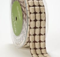 Brown and Ivory Chenille Ribbon w/ Dots