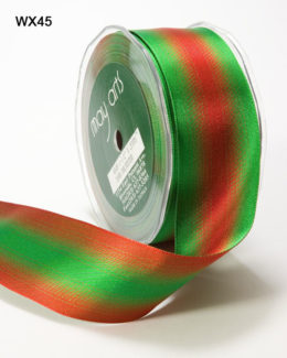 Red and Green Satin Reversible Wired Ribbon