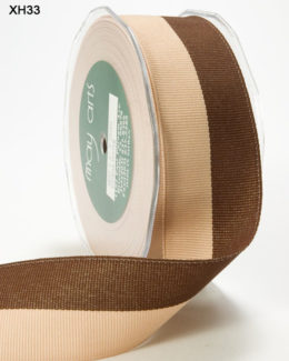 Brown and Light Brown Grosgrain Two Band Ribbon