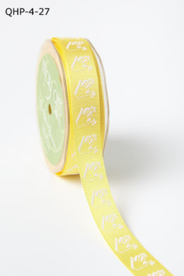 Yellow Clapping Hands Grosgrain Emoji Print Ribbon