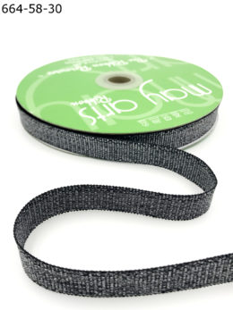 metallic black sparkle glitter grosgrain ribbon