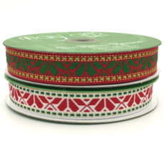 Wired Arabesque Basil Ribbon, 1-1/2 inch width