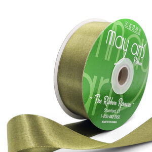 ~1.5 Inch(36MM) Luster Double Faced Satin Ribbon with Woven Edge - HA-15-16L OLIVE LUSTER