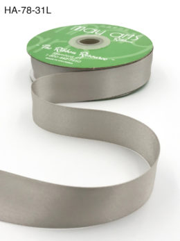 silvery gray double face satin ribbon