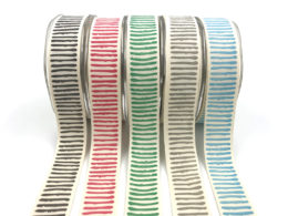 1" paint stripe abstract cotton ribbons