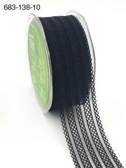 black batiste lace elastic ribbon