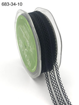 black batiste elastic lace ribbon