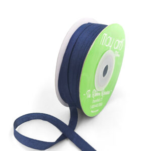 100% Hand-Dyed 1/4 Inch Silk Ribbon with Woven Edge - SK-4-73 NAVY BLAZER