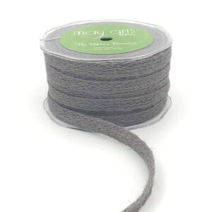 gray jute burlap woven ribbon