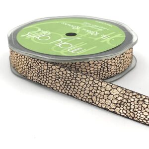 rose gold metallic snake skin ribbon