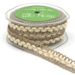 Products natural mesh with ivory ric rac jute burlap trim