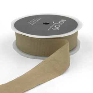 taupe faux silk wrinkled nylon ribbon