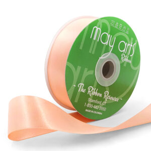 ~1.5 Inch(36MM) Luster Double Faced Satin Ribbon with Woven Edge - HA-15-12L PEACH LUSTER