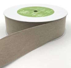 taupe natural twill cotton ribbon