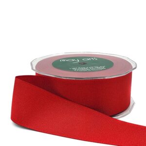 ~1.5 Inch Heavy-Weight (higher thread count) Classic Grosgrain Ribbon with Woven Edge - SX-15-14 Red