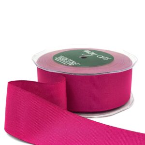 ~1.5 Inch Heavy-Weight (higher thread count) Classic Grosgrain Ribbon with Woven Edge - SX-15-22 Fuchsia