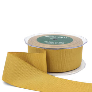 ~1.5 Inch Heavy-Weight (higher thread count) Classic Grosgrain Ribbon with Woven Edge - SX-15-32 Antique Gold