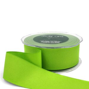 ~1.5 Inch Heavy-Weight (higher thread count) Classic Grosgrain Ribbon with Woven Edge - SX-15-46 Parrot Green