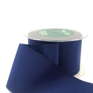 ~2.5 Inch Heavy-Weight (higher thread count) Classic Grosgrain Ribbon with Woven Edge - SX-25-03 navy