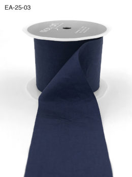 navy blue faux silk wrinkled nylon ribbon