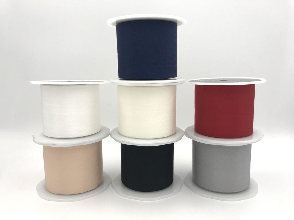 2.5 Inch Wrinkled Faux Silk Ribbon with Cut Edge