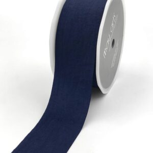 navy blue faux silk wrinkled nylon ribbon
