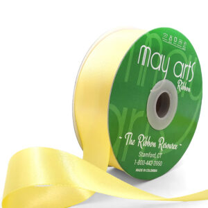 ~1.5 Inch(36MM) Luster Double Faced Satin Ribbon with Woven Edge - HA-15-72L LEMON LUSTER
