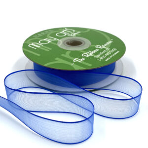 ~3/4 Inch Soft Sheer Ribbon with Thin Solid Edge - SNE-34-44 Royal Blue