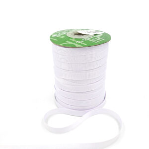 ~3/8 Inch Light-Weight Flat Grosgrain Ribbon with Woven Edge - GN-38-01 White
