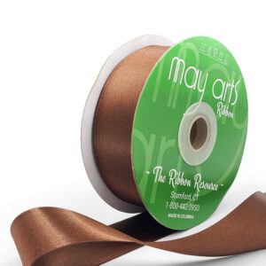 ~1.5 Inch(36MM) Luster Double Faced Satin Ribbon with Woven Edge - HA-15-29L LIGHT BROWN LUSTER