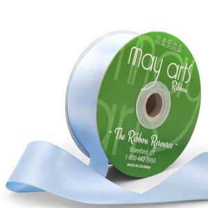~1.5 Inch(36MM) Luster Double Faced Satin Ribbon with Woven Edge - HA-15-34L LIGHT BLUE LUSTER