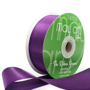 ~1.5 Inch(36MM) Luster Double Faced Satin Ribbon with Woven Edge - HA-15-43L PURPLE LUSTER