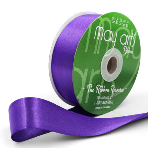 ~1.5 Inch(36MM) Luster Double Faced Satin Ribbon with Woven Edge - HA-15-47L GRAPE LUSTER