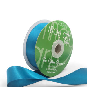 ~1.5 Inch(36MM) Luster Double Faced Satin Ribbon with Woven Edge - HA-15-04L TEAL LUSTER