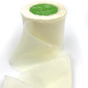 Ivory Silk Chiffon Frayed Edge Ribbon