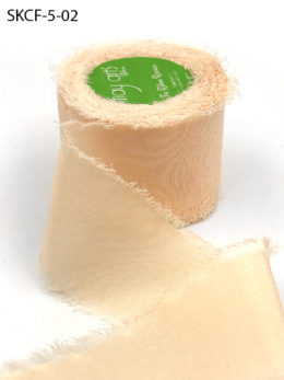 Champagne Silk Chiffon Frayed Edge Ribbons