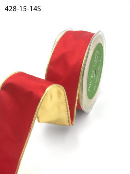 red and gold metallic gold satin ribbon