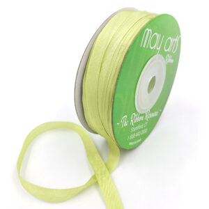 100% Hand-Dyed 1/4 Inch Silk Ribbon with Woven Edge - SK-4-18 - CELERY