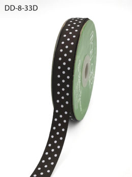 brown and white swiss dots polka dot grosgrain ribbon