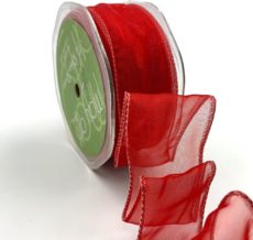 red organza wired ribbon