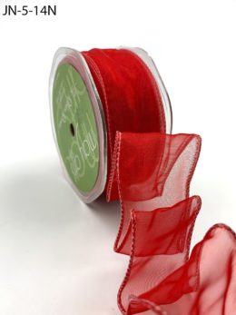 red organza wired ribbon