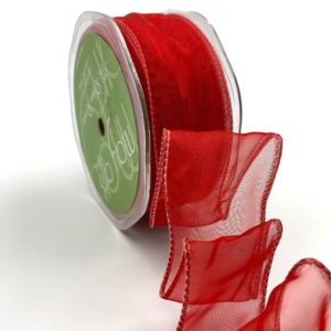 red organza wired ribbon