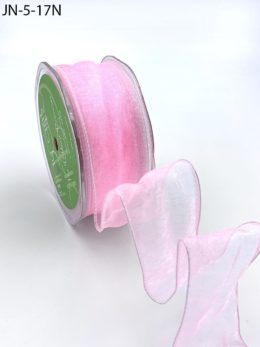 light pink organza wired ribbon