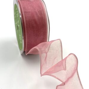 mauve organza wired ribbon