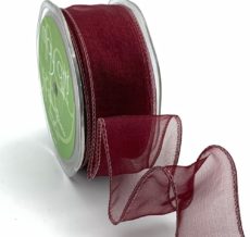 burgundy organza wired ribbon