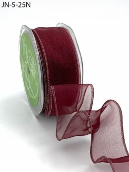 burgundy organza wired ribbon