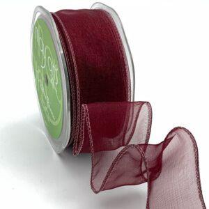 burgundy organza wired ribbon